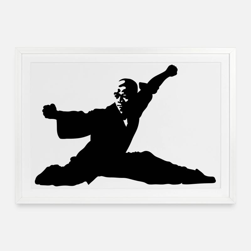 Kung Fu - Gerahmtes Poster (69 × 49 cm) - Weiß