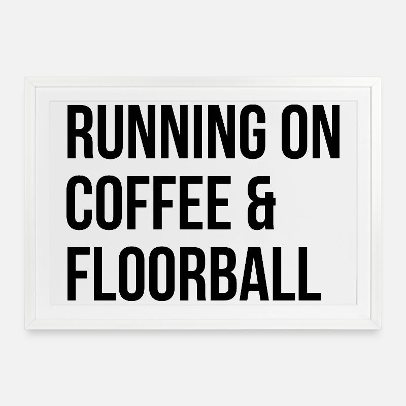 Floorball - Affiche encadrée (69 × 49 cm) - blanc