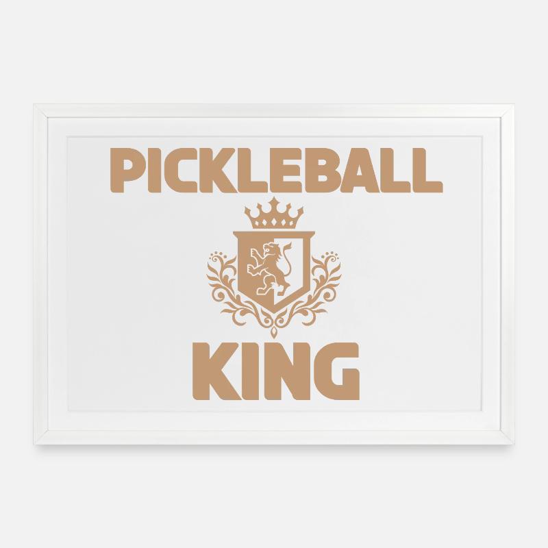 Pickleball King Pattern Design - Framed poster (69 × 49 cm) - white
