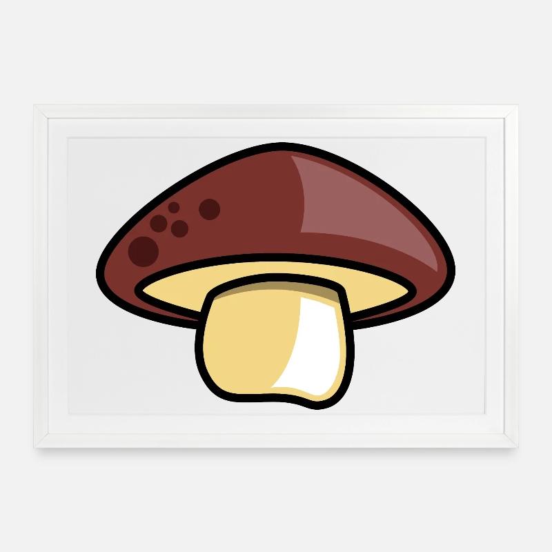 Mushroom Mushroom Gift Idea Symbol - Framed poster (69 × 49 cm) - white