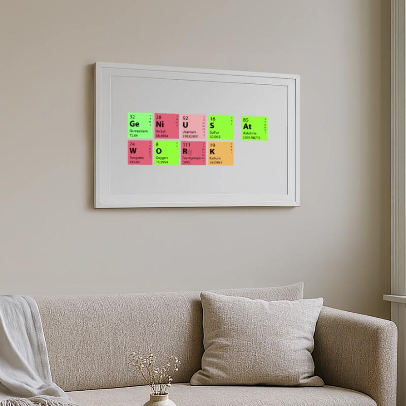 genius at work Gerahmtes Poster (69 × 49 cm)