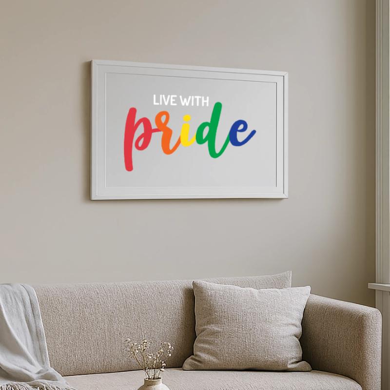Lebe mit Stolz Gerahmtes Poster (69 × 49 cm)