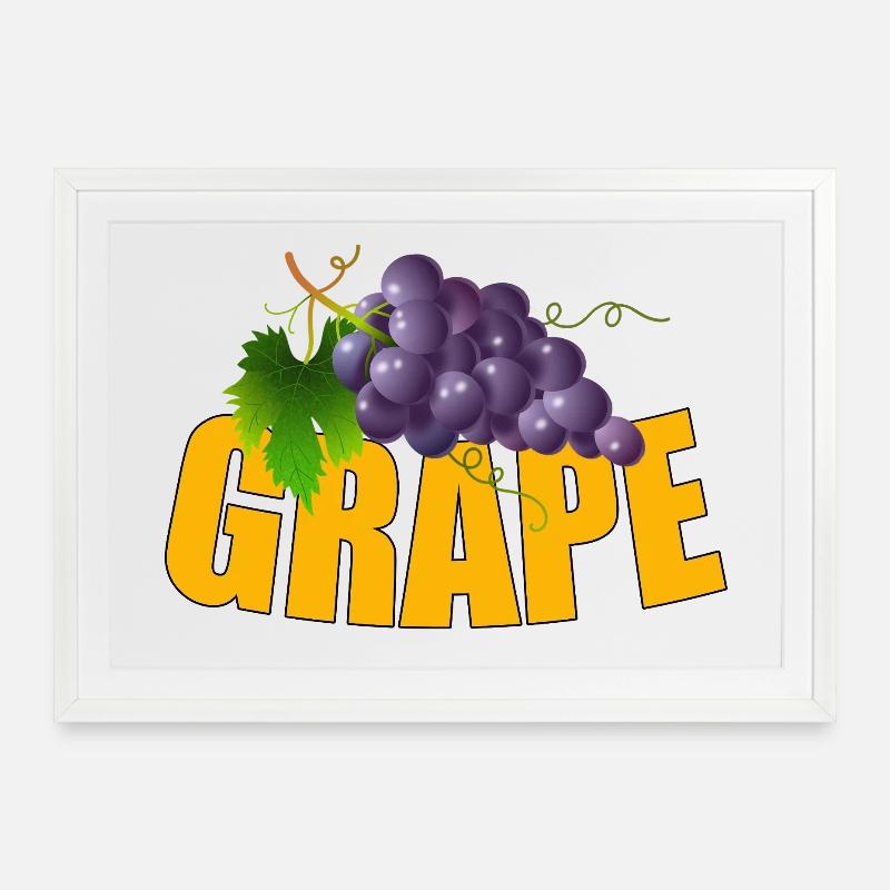 GRAPE - Framed poster (69 × 49 cm) - white