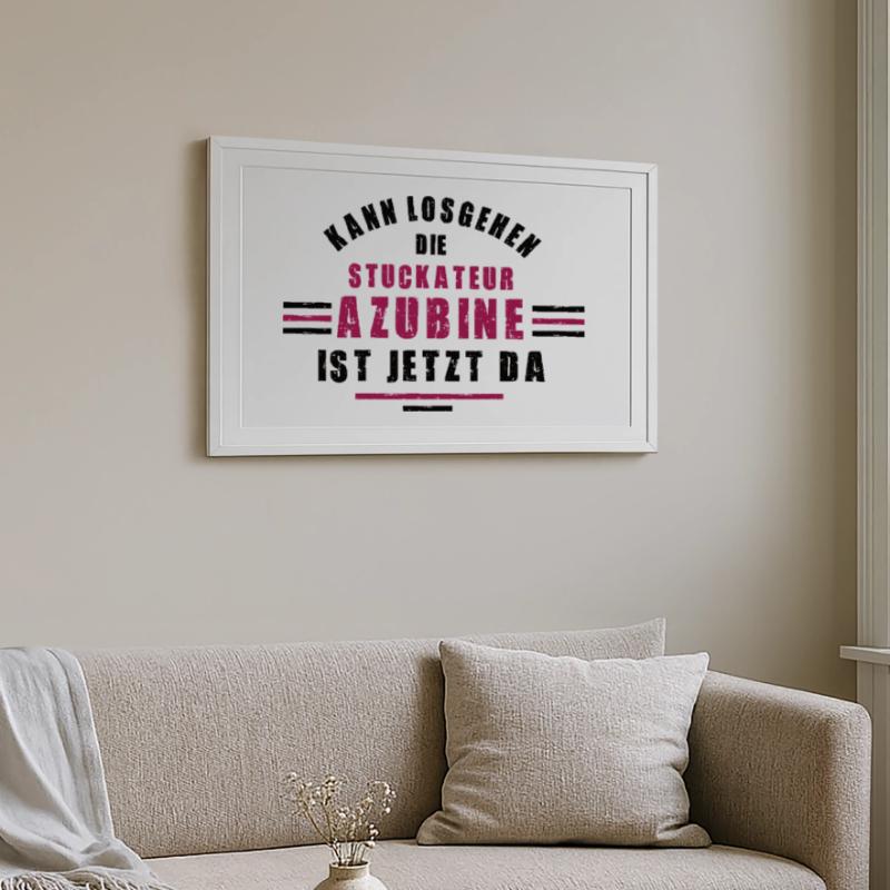 Trainee plasterer apprenticeship training plasterer Framed poster (69 × 49 cm)