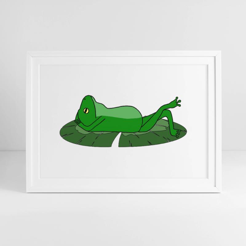Frog Toad Chill Toad Framed poster (69 × 49 cm)