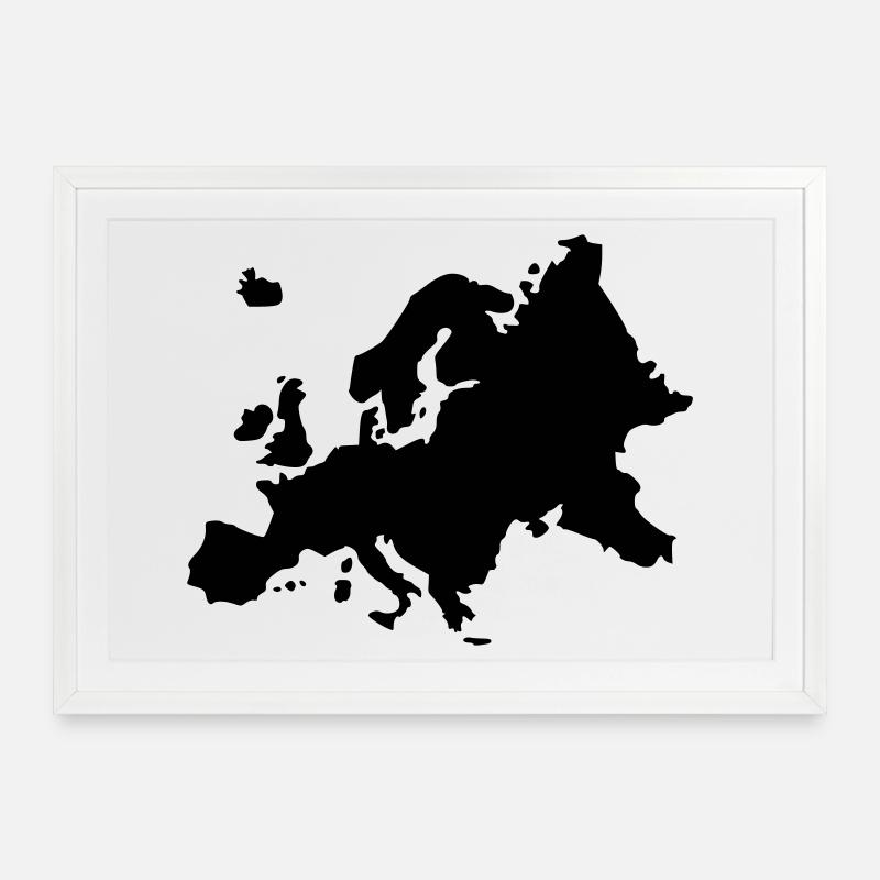 Europe - Framed poster (69 × 49 cm) - white