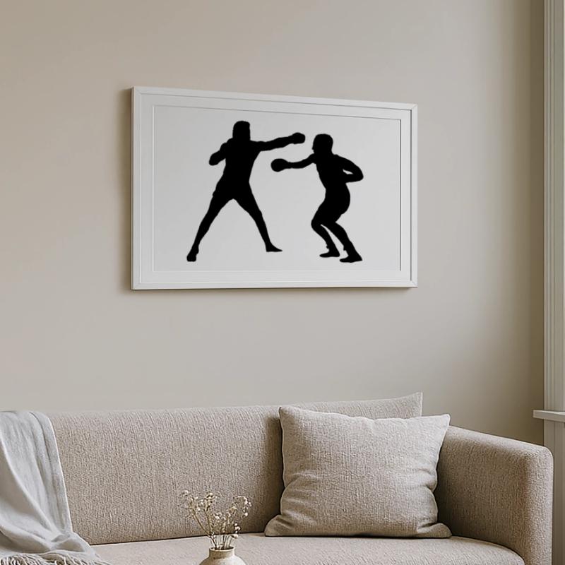 Boxkampftraining Gerahmtes Poster (69 × 49 cm)