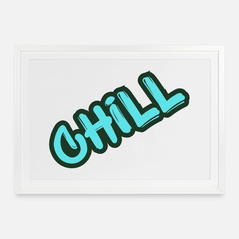 Chill Neon Graffiti - Framed poster (69 × 49 cm) - white