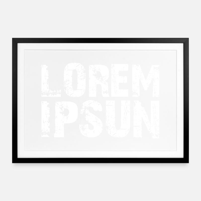 LOREM_IPSUN - Gerahmtes Poster (69 × 49 cm) - Schwarz