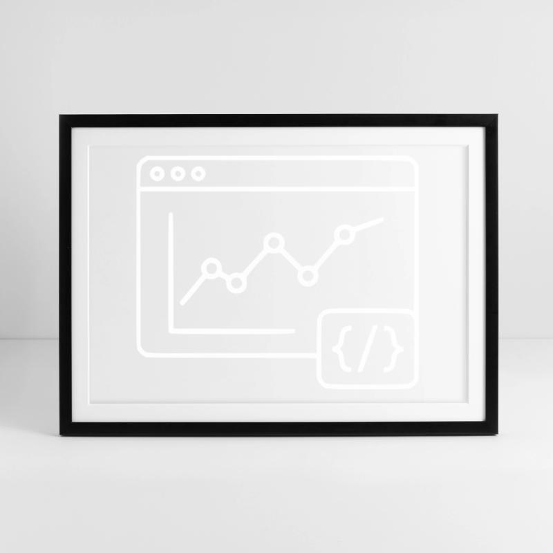Web Analyse Chart Coding Browser Vektor Gerahmtes Poster (69 × 49 cm)