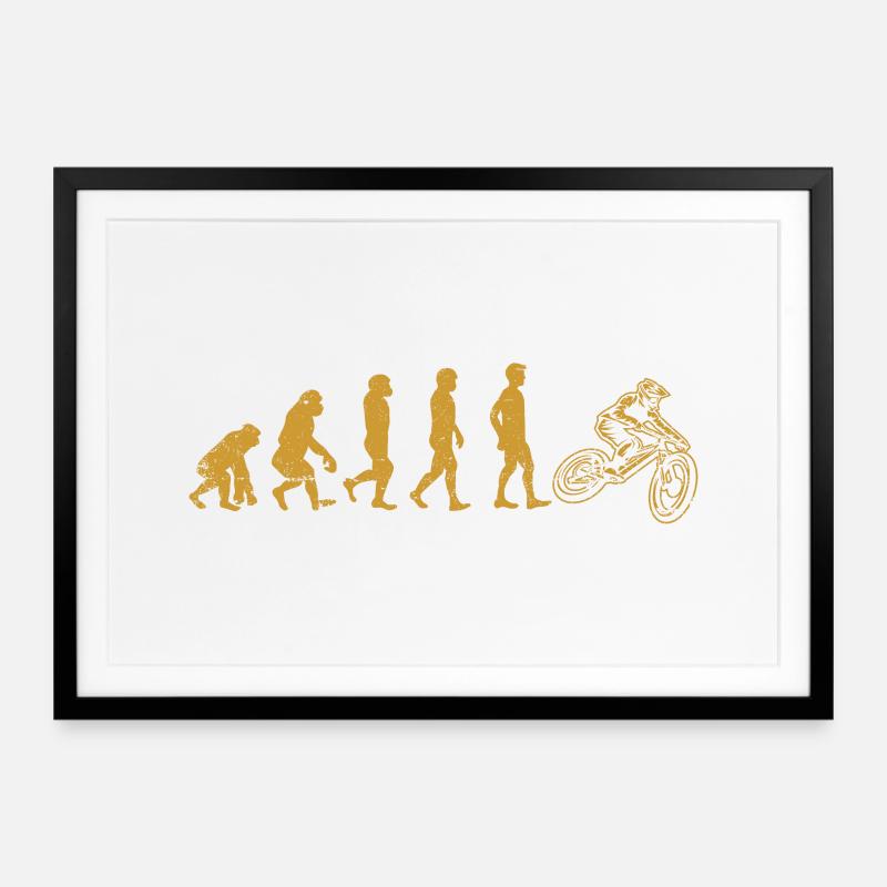 Evolution Moto Rider - Affiche encadrée (69 × 49 cm) - noir