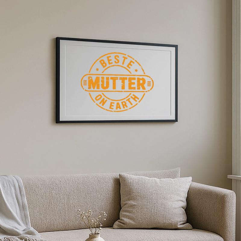 Beste Mutter Muttertag Gerahmtes Poster (69 × 49 cm)