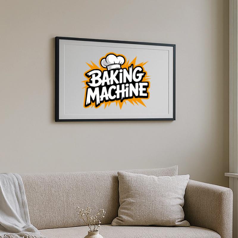 Baking Machine Fun Framed poster (69 × 49 cm)