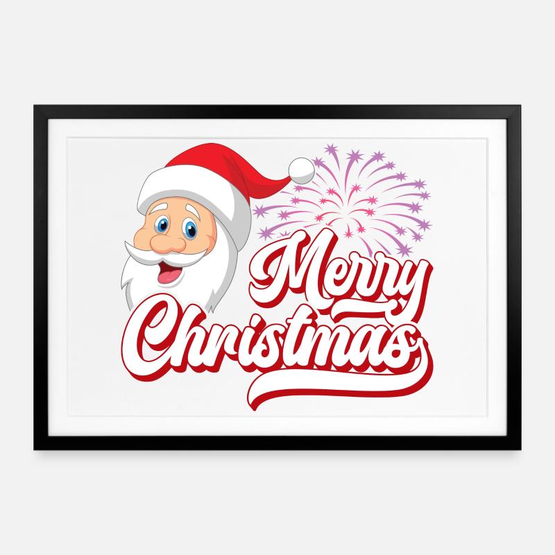 Merry Christmas, Santa - Framed poster (69 × 49 cm) - black