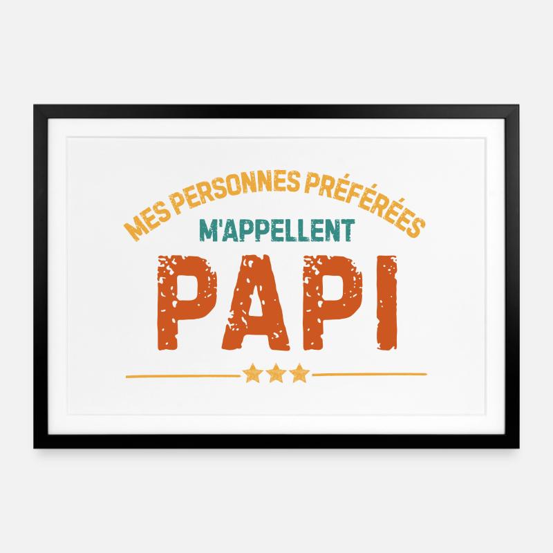 Personalized Call Me Grandad Gift with Name - Framed poster (69 × 49 cm) - black