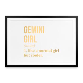 Zwillinge Zwillinge Zwillinge - Gerahmtes Poster (69 × 49 cm) - Schwarz - Vorne