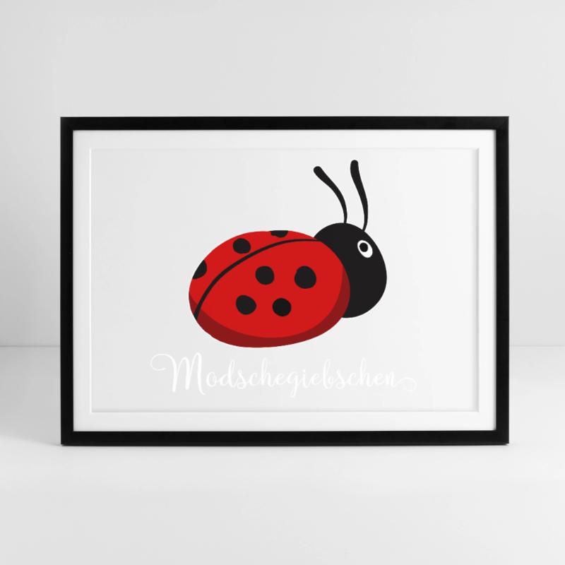 Modschegiebchen Ladybug Saxon Gift Idea Framed poster (69 × 49 cm)