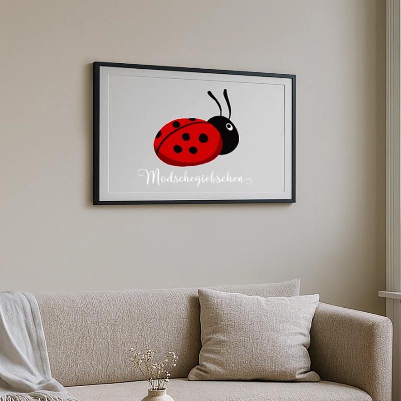 Modschegiebchen Ladybug Saxon Gift Idea Framed poster (69 × 49 cm)