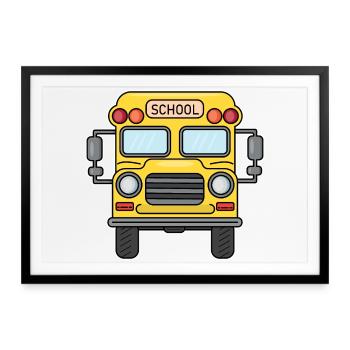 Schulbus - Gerahmtes Poster (69 × 49 cm) - Schwarz - Vorne