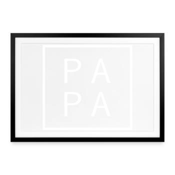 Stolzer Papa 2026 Schwangerschaft Geschenk - Gerahmtes Poster (69 × 49 cm) - Schwarz - Vorne