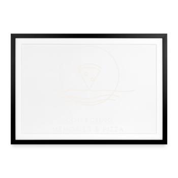 Pizza-Liebhaber-Geschenk – Erinnerungen sammeln & Pizza - Gerahmtes Poster (69 × 49 cm) - Schwarz - Vorne