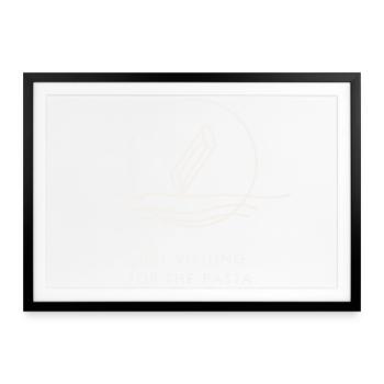 Pasta Lover Geschenk – Nur zu Besuch, wegen der Pasta - Gerahmtes Poster (69 × 49 cm) - Schwarz - Vorne
