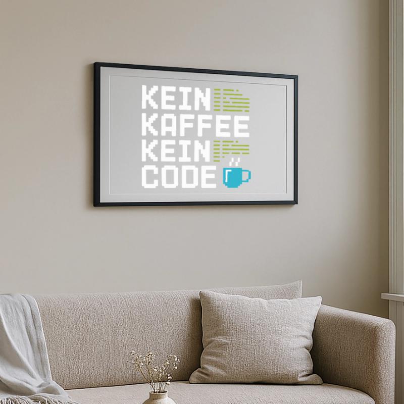 No Coffee No Code Programmer Computer Scientist Framed poster (69 × 49 cm)