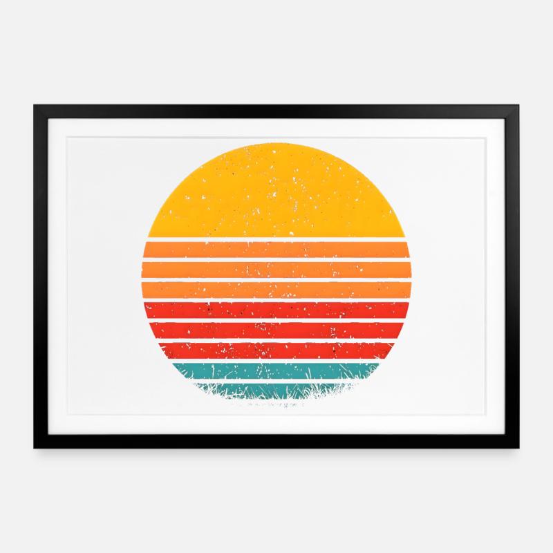 retro colors - Affiche encadrée (69 × 49 cm) - noir