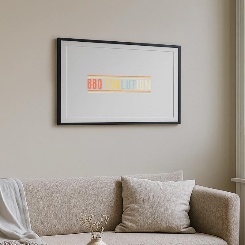 BBQ Evolution Design Framed poster (69 × 49 cm)