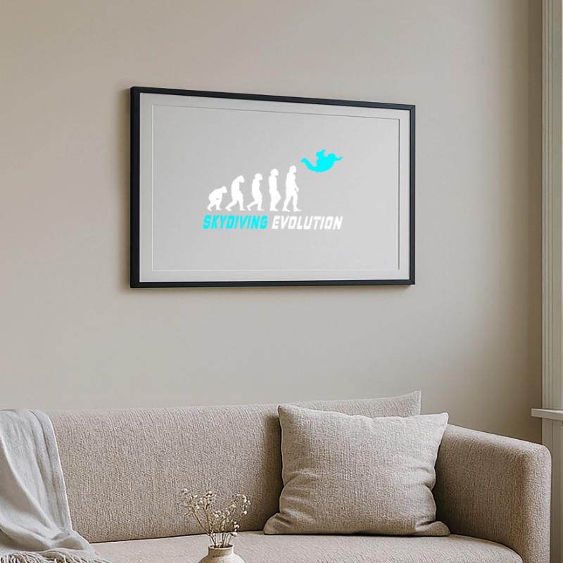 Conception d'évolution de parachute / idée cadeau Affiche encadrée (69 × 49 cm)