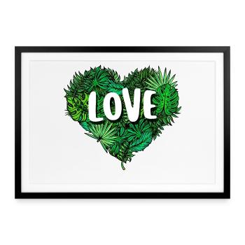 Heart Earth Mother Nature Saying Nature Conservation Environment - Framed poster (69 × 49 cm) - black - Front