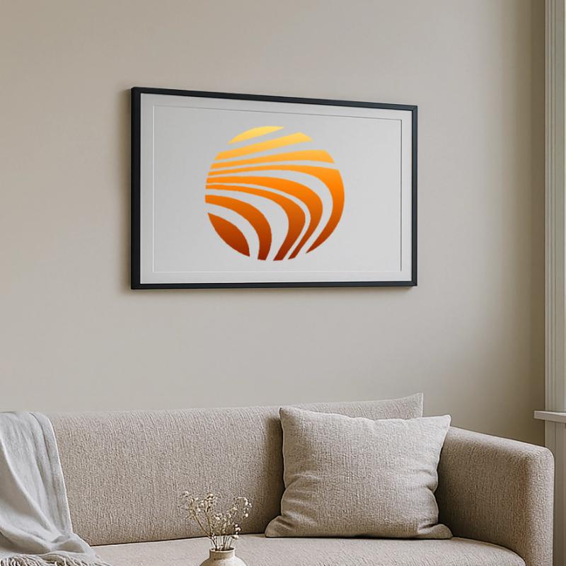 Pattern Orange Gradient Framed poster (69 × 49 cm)