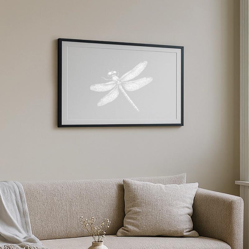 Libellule Affiche encadrée (69 × 49 cm)