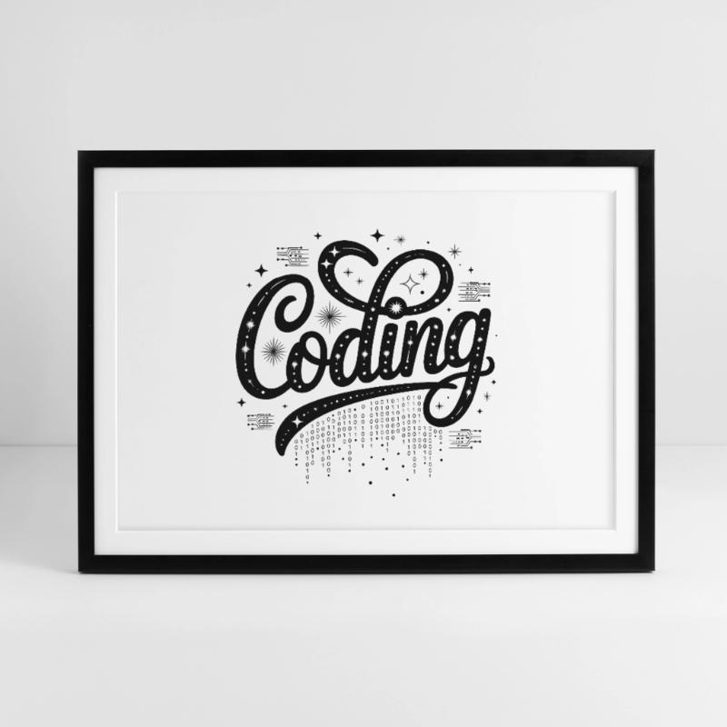 Coding - Cool Technology Design Framed poster (69 × 49 cm)