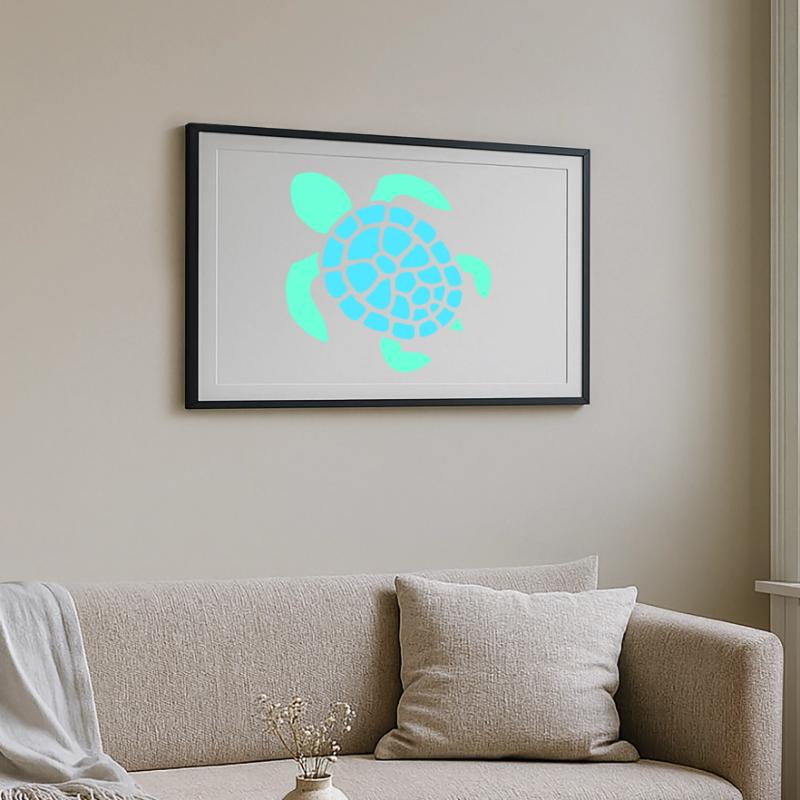 Turtle Logo Turtle Shell Pattern Icon Framed poster (69 × 49 cm)