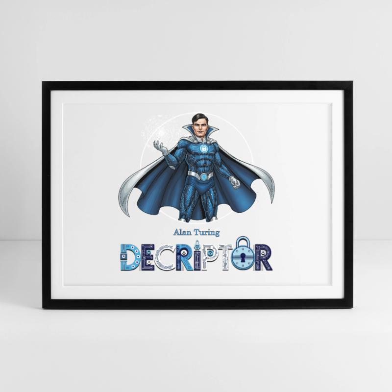 Hero Coder Decryptor Framed poster (69 × 49 cm)