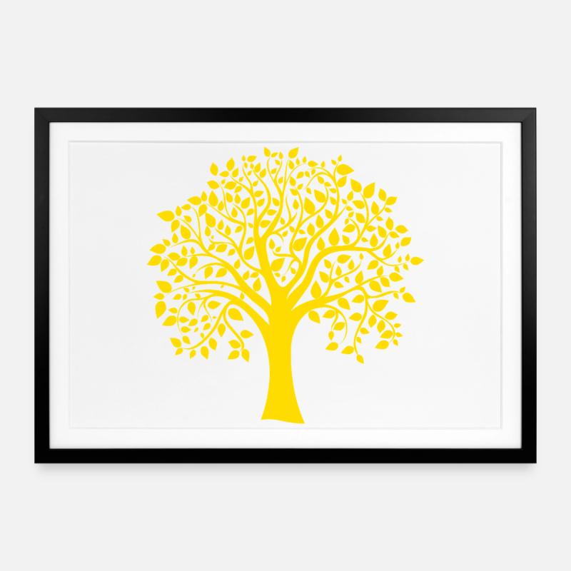 Icon Orange Jumbo Tree Print Silhouette - Framed poster (69 × 49 cm) - black