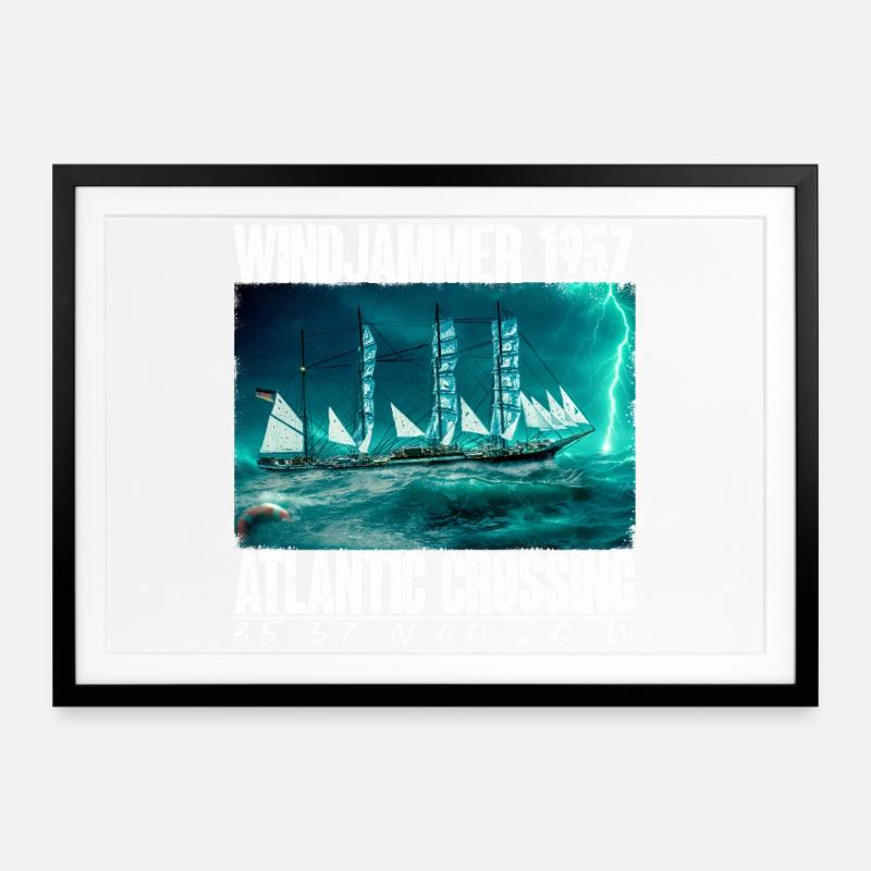 Windjammer 1957 - Atlantic Crossing - Framed poster (69 × 49 cm) - black
