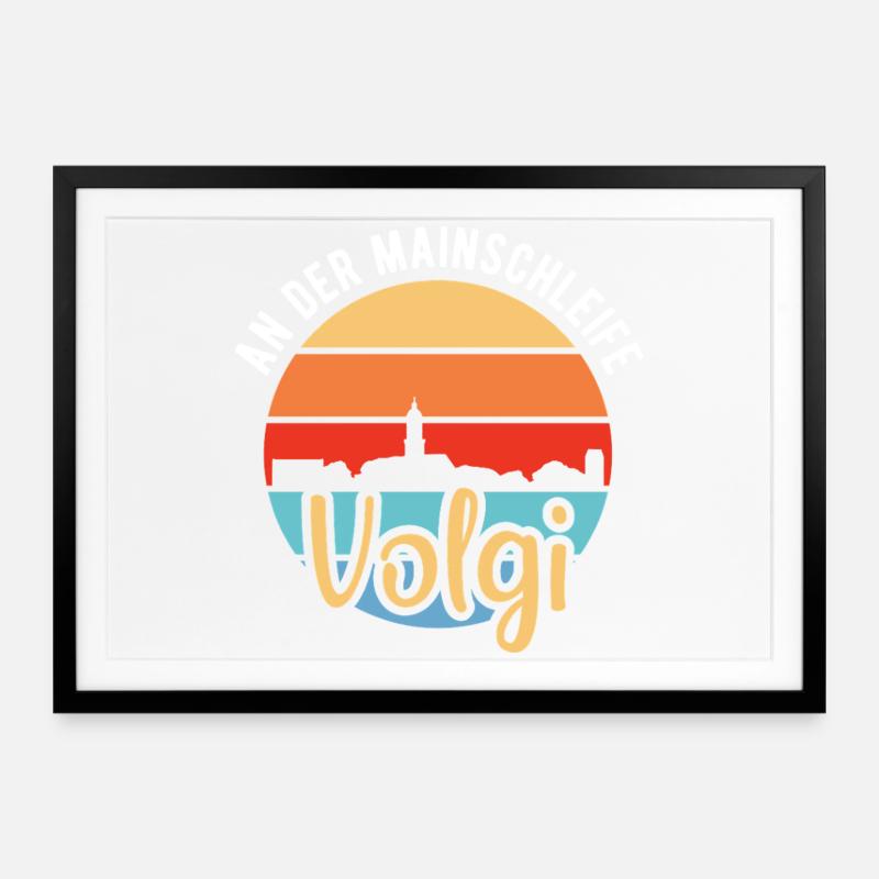 Volkach | Volgi | Main loop - Framed poster (69 × 49 cm) - black