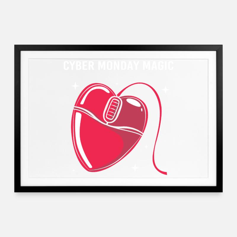 Virée shopping du Cyber Monday - Affiche encadrée (69 × 49 cm) - noir