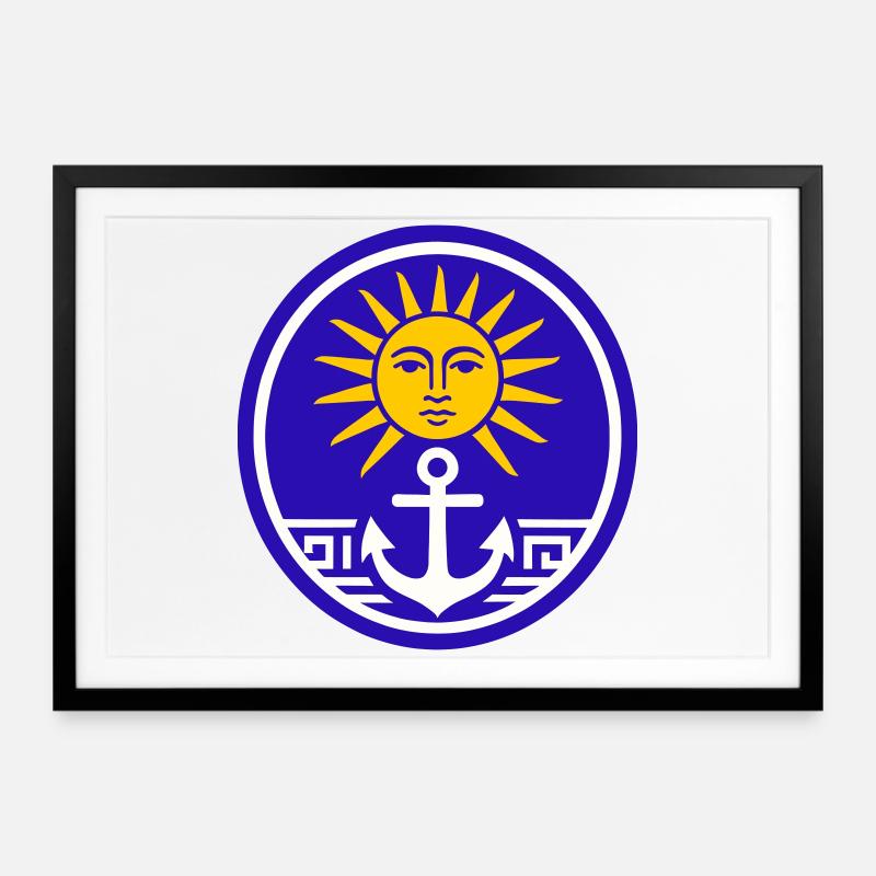 Greece Sun - Framed poster (69 × 49 cm) - black