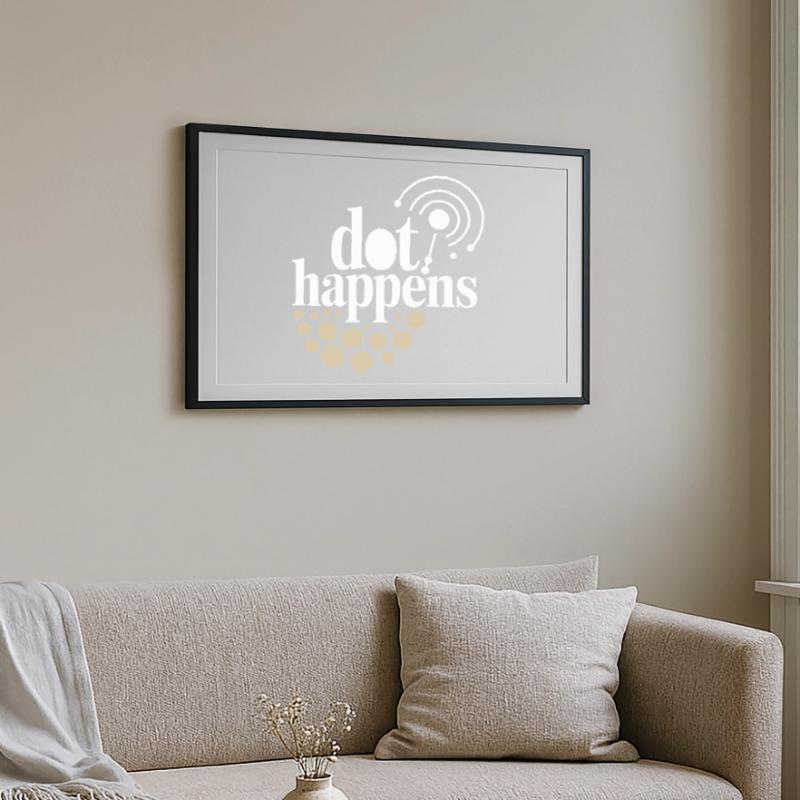 Dot Happens Morse Code Spaß Gerahmtes Poster (69 × 49 cm)