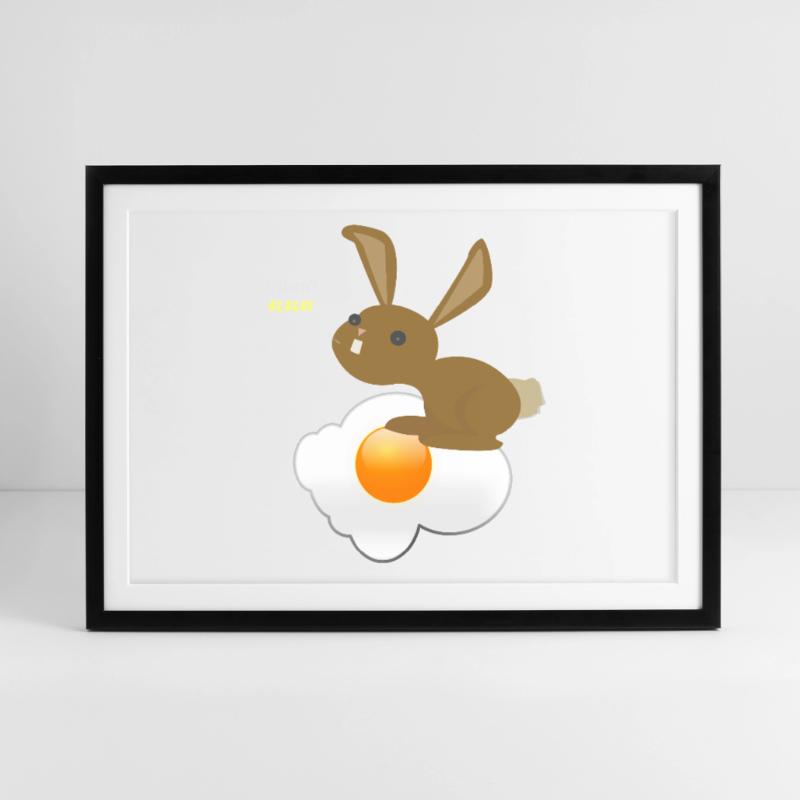 Bunny Easter Egg Egg Egg Framed poster (69 × 49 cm)
