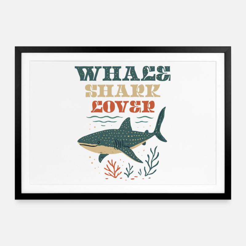 Whale Shark Lover - Framed poster (69 × 49 cm) - black