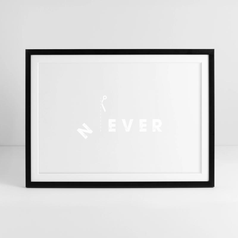 Conception de ciseaux Never Cut Boundaries Affiche encadrée (69 × 49 cm)