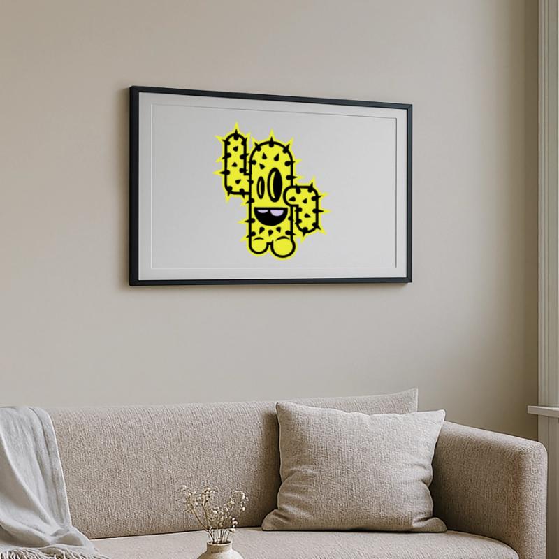 cactus high five comic Framed poster (69 × 49 cm)