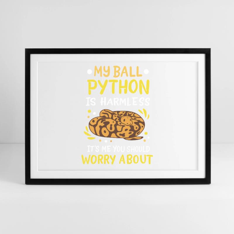 Ball Python Gerahmtes Poster (69 × 49 cm)