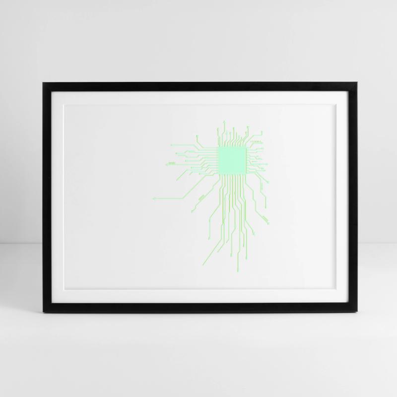 platine Core cpu Computer Nerd pc humor geek code Gerahmtes Poster (69 × 49 cm)