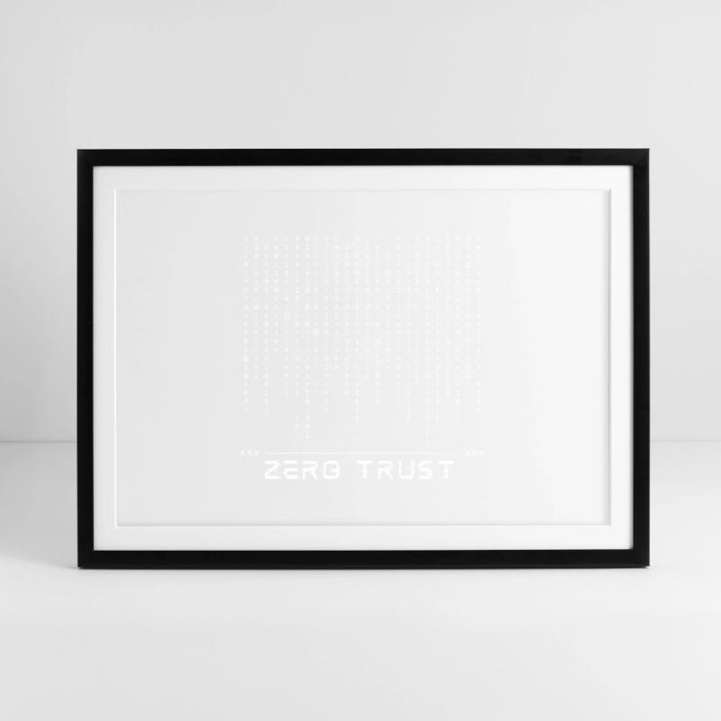 Zero Trust Binary Code Framed poster (69 × 49 cm)
