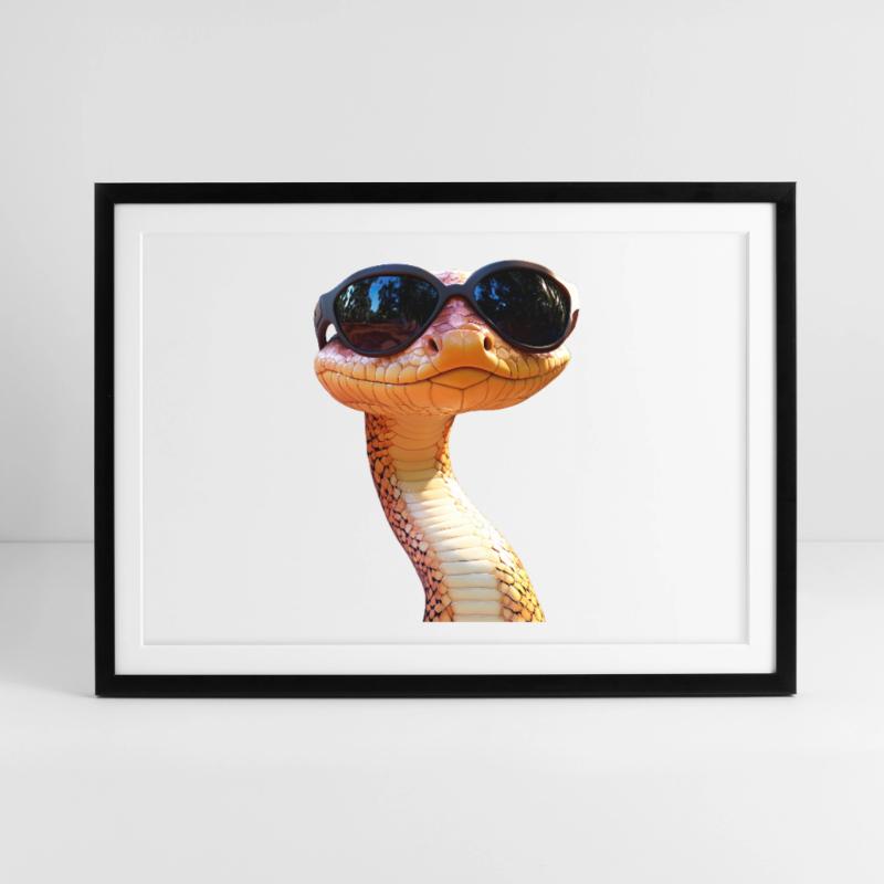 Serpent Python Cobra Mamba Serpent à sonnettes Serpent Affiche encadrée (69 × 49 cm)